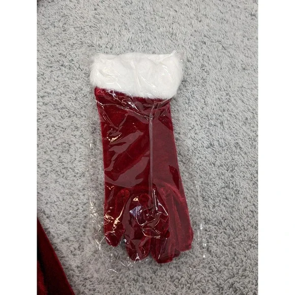 Mrs Santa Claus Velvet Costume Christmas Womens 4XL Hooded Belt Gloves New - Picture 16 of 16